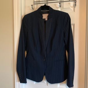 Banana Republic Pinstripe Single Button Blue Blazer